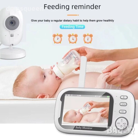 4692 ABM600 Видео бебефон с 3.5" LCD дисплей, нощно виждане до 5м и двупосочна връзка, снимка 7 - Бебефони - 53746916