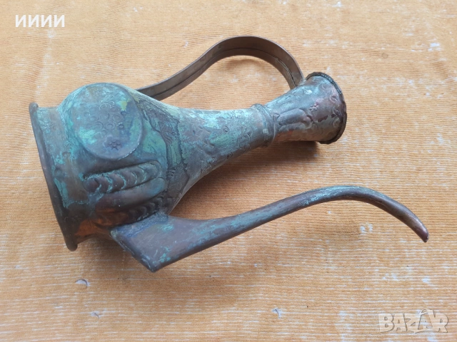 Бакърен ибрик чайник , снимка 2 - Антикварни и старинни предмети - 53468713