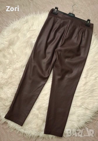 Кафяв кожен панталон размер 38 (М размер), снимка 7 - Панталони - 53444589
