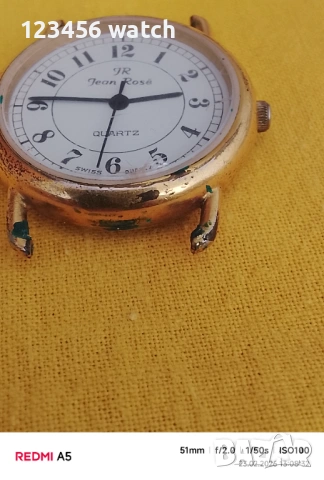 Позлатан швейцарски часовник, снимка 3 - Мъжки - 53591913