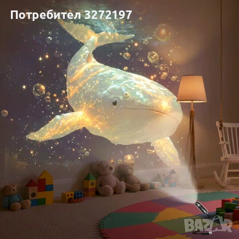 Преносим USB проектор за морски живот с нощна светлина - LED със 4 сменяеми слайдове , снимка 7 - Прожектори - 54165684