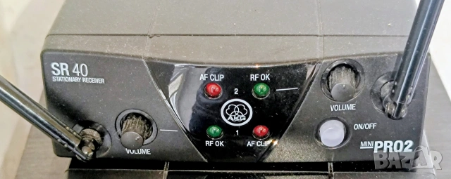 AKG WMS 40 Mini Dual – Комплект с кристали Сваровски и Оригинално захранване (Като нов), снимка 3 - Микрофони - 53736301