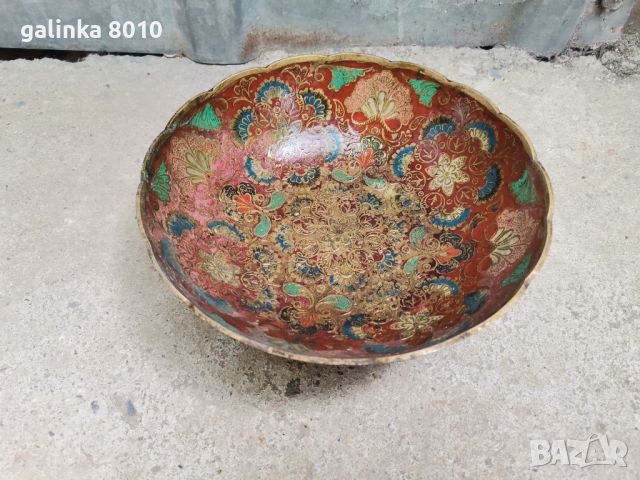 Масивна рисувана Стара бронзова бонбониера, снимка 1 - Антикварни и старинни предмети - 46032418