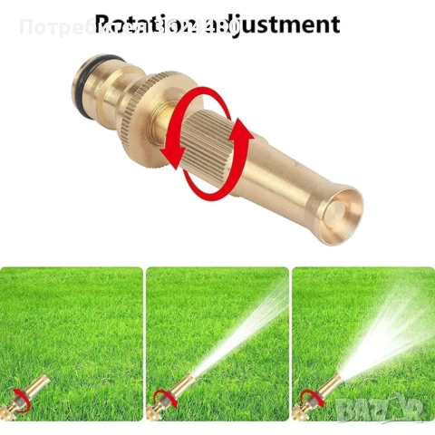 Водна пръскачка за маркучи с регулируема глава 4526, снимка 7 - Напояване - 52644402