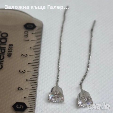 Нови сребърни обеци с инкрустации – проба 925 – 1,90 г, снимка 3 - Обеци - 54214406