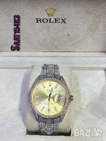Качествен мъжки часовник Rolex diamond💎 (водоустойчив часовник, не променя цвета)
, снимка 6 - Мъжки - 50731178