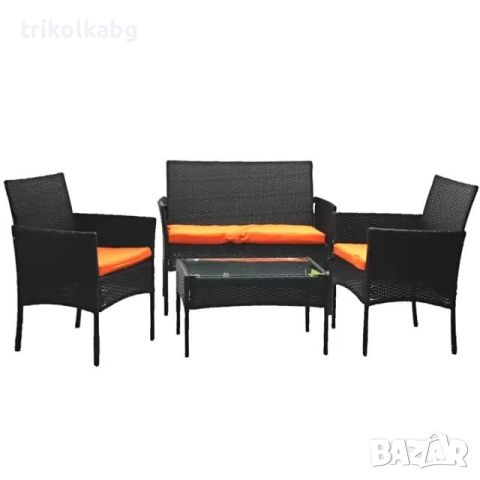 Ратанови комплект 2 кресла +Диван+Маса, снимка 1 - Градински мебели, декорация  - 46189748