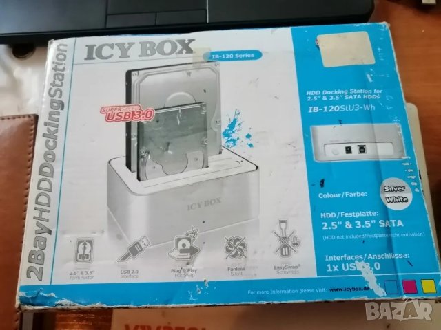 Докинг станция ICY BOX за два харддиска, USB 3.0, снимка 1 - Външни хард дискове - 46877039