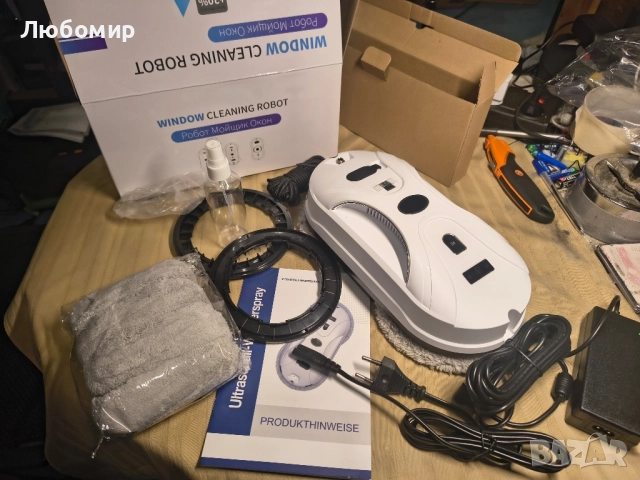 Робот за почистване на прозорци, 3000Pa, ефективно почистване, 30x15x10см, комплект, снимка 4 - Други - 52245028