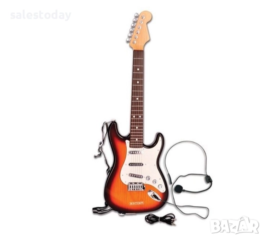Детска китара с микрофон, Електрическа, 67см, снимка 2 - Музикални играчки - 52533030