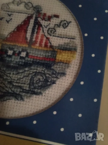 Бродирана картичка 12/12, снимка 2 - Гоблени - 53689671