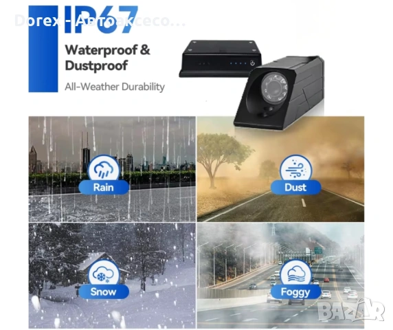 Безжична камера за мотокар със 7-инчов HD монитор, снимка 5 - Аксесоари и консумативи - 53617590