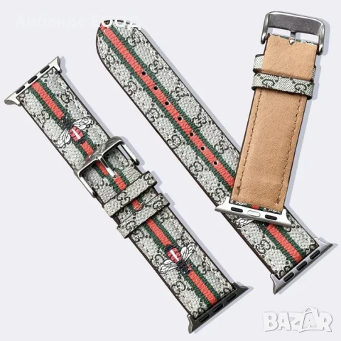 Каишкa от ЕКО кожа Gucci за Apple Watch ULTRA/SE/11/10/9/8/7/6/5, снимка 5 - Каишки за часовници - 51132994
