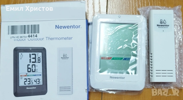 Дигитална метеостанция Newentor – вътрешен/външен термометър, снимка 5 - Други стоки за дома - 54105036