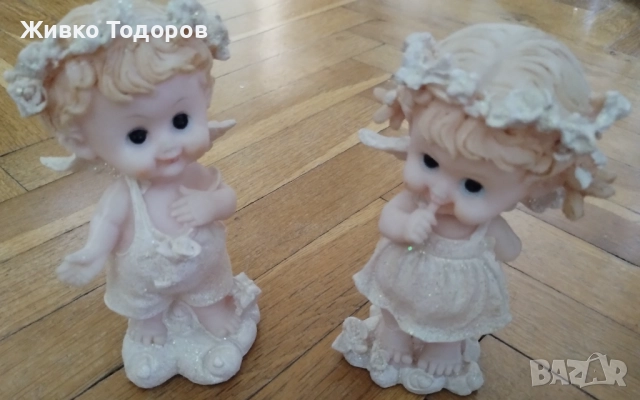Фигурки на Ангели (момче/момиче) от смола (14х7см.), снимка 2 - Статуетки - 51487159