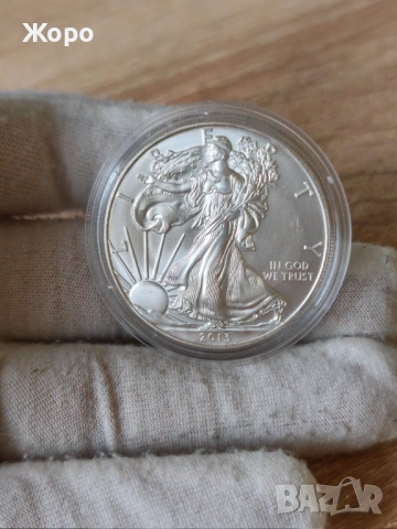 1 унция сребърен долар 2013 година САЩ, снимка 2 - Нумизматика и бонистика - 53499710