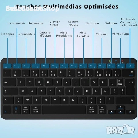 Безжична Bluetooth клавиатура Quilose, снимка 4 - Клавиатури и мишки - 53459196