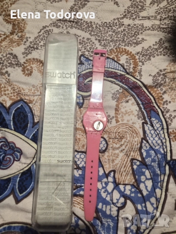 Розов часовник Swatch, снимка 3 - Дамски - 52991228