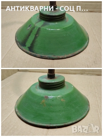 Стара Соц Българска Емайлирана Улична Лампа. / НОМЕР 1611., снимка 4 - Антикварни и старинни предмети - 53670606