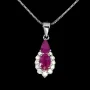 925 сребърно колие с натурлен рубин 6х4мм, подходящо за подарък , снимка 1