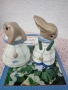 Royal Dux Czechoslovakia двойка винтидж фигурки на зайчета, снимка 15