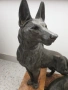 57см-20кг Carvin ЦAM статуетка/стара френска скулптура/фигура на кучета-немски овчарки, снимка 5