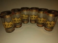 Ретро сервиз за ракия „Златна корона“ – 6 бр. чаши с позлата, снимка 1