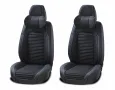 комплект универсална тапицерия за автомобилни седалки в черен цвят – луксозен дизайн, снимка 1