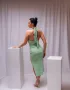 Стилна зелена дамска рокля , снимка 2