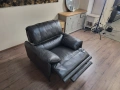 Тъмно сив графитен кожен фотьойл с електрически механизъм, снимка 12