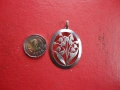 Уникален сребърно ажурно колие медальон 900, снимка 1