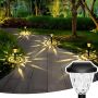 GIGALUMI 10 броя слънчеви външни светлини със страхотна  шарка за градинска алея, пътека, топло бяло, снимка 1 - Соларни лампи - 45210294