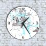Стенен Часовник - Арт Надупчен Череп Ножове, снимка 1 - Стенни часовници - 45652679
