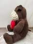 Плюшена играчка кафяво куче със сърце, снимка 3