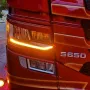 К-т модули с Двойна LED бяла/оранжева габаритна светлина и светкавица за Scania R/S NextGen 2017г.+, снимка 1