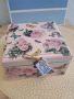 Ръчно изработена кутия голяма за бижута с декупаж с рози и пеперуди отвън пастелно розова , снимка 2