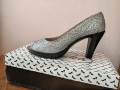 Нови! №39 Сребристи Обувки на ток , снимка 9