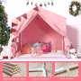 Детска палатка за игра: Розова къщичка с прозорец за деца, снимка 6