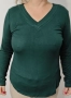 дамска блузка с дълъг ръкав, ежедневна с V-образно деколте, снимка 2