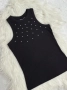 черен потник с перлички, снимка 2