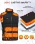 MXYKJO Електрическа отопляема жилетка за мъже, 3 нива, 15 зони, 7.4V 16000mah батерия, снимка 3