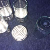 Ретро комплет от 6 малки чашки / чаши за алкохол / ракия с метална основа, снимка 4 - Чаши - 45607408