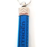 Автомобилен кожен ключодържател / за Citroen Ситроен / син цвят / стилни елегантни авто аксесоари, снимка 1 - Аксесоари и консумативи - 45586100