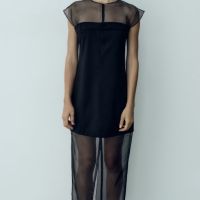 Зара Комбинирана рокля от органза Zara, снимка 12 - Рокли - 45535403