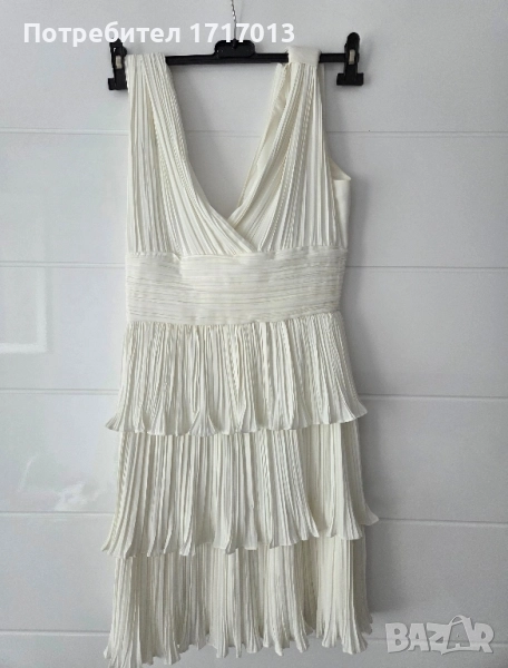 Елегантна бяла рокля, размер 38, снимка 1