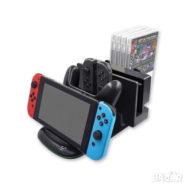 Зарядна станция 4в1 зa Nintendo Switch /lite, снимка 1