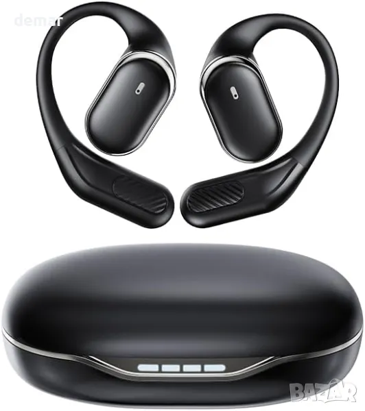 Ултра отворени безжични Bluetooth слушалки - ергономични с костна проводимост, черни, снимка 1