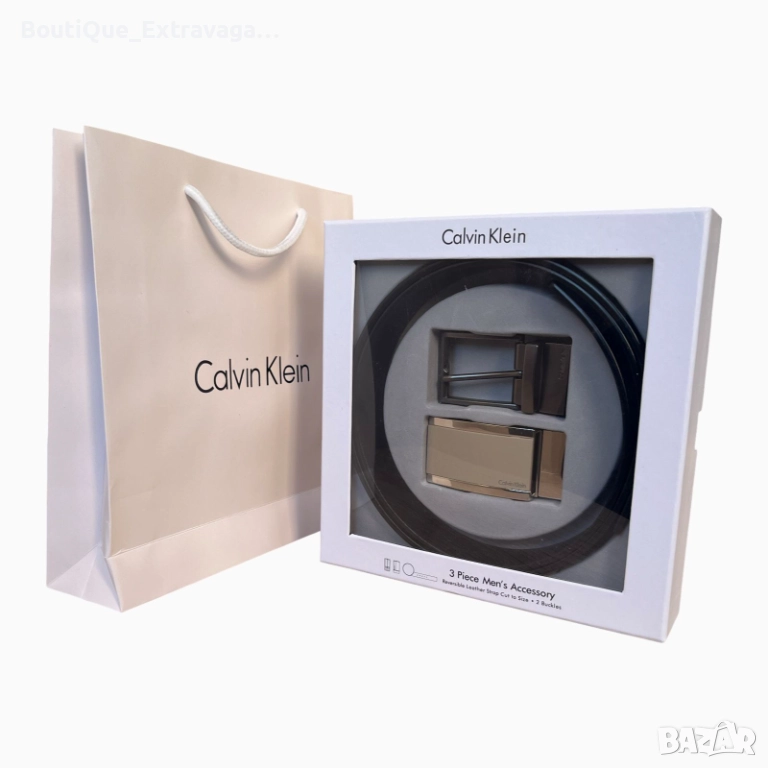 Мъжки подаръчен комплект колан Calvin Klein 047 !, снимка 1