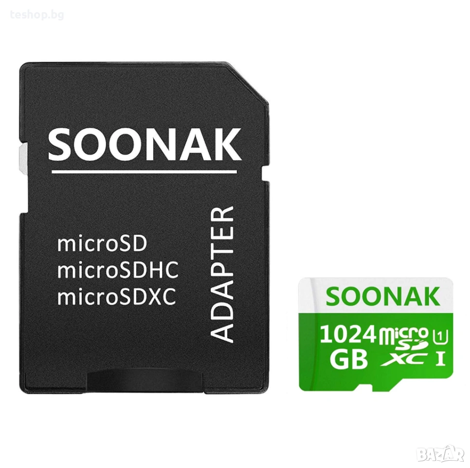 Micro SD карта SOONAK 1024GB клас 10 високоскоростна 1TB, снимка 1