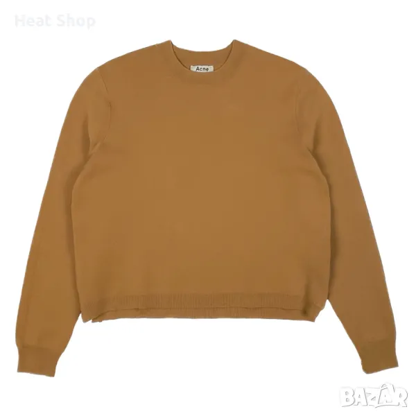 Дамска блуза Acne Studios Misty PSS15 Zipped Brown Sweater, снимка 1